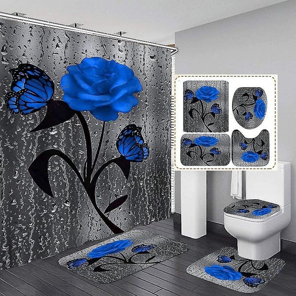 Floral Shower Curtain Sets,waterproof Fabric Shower Curtain Bathroom Decor Carousel 1