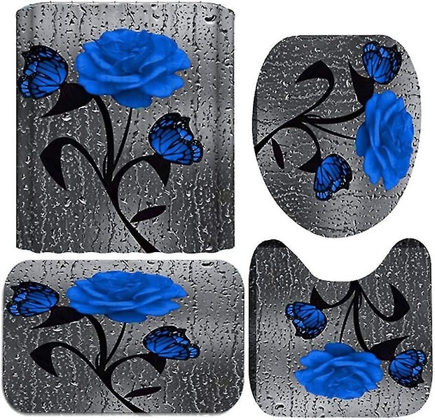 Floral Shower Curtain Sets,waterproof Fabric Shower Curtain Bathroom Decor Carousel 2