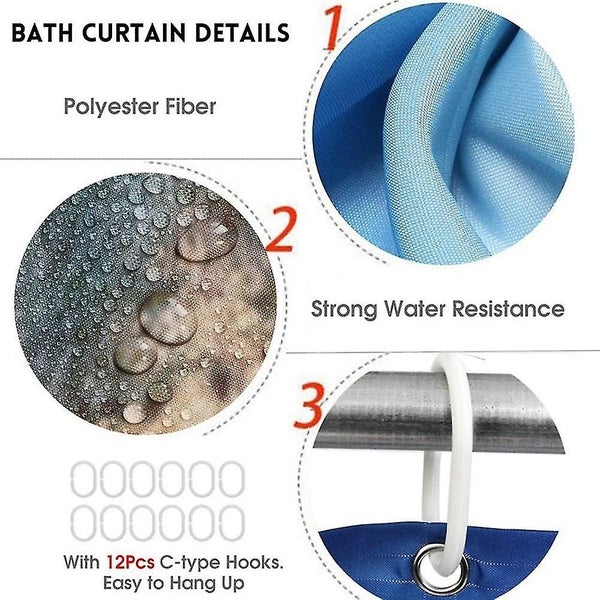 Floral Shower Curtain Sets,waterproof Fabric Shower Curtain Bathroom Decor Carousel 4