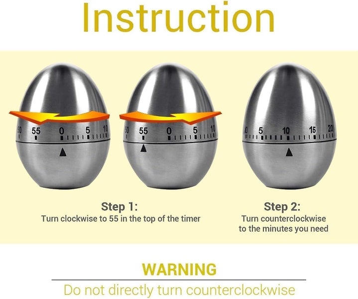 Kitchen Timer, "egg" Kitchen Timer, Funny Egg Timer, Stainless Steel Timer Kitch Carousel 2