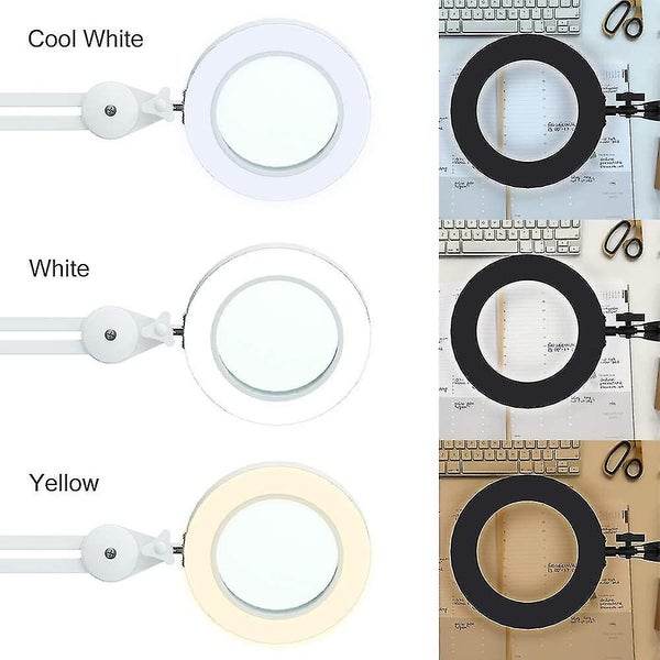 Ring LED beauty tattoo repair magnifying glass lamp usb creative folding long ar Carousel 5