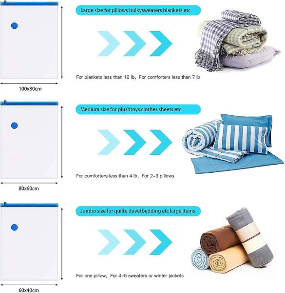 Vacuum Storage Bag, 6 Bags (80 X 100 Cm) Reusable Vacuum Storage Bags With Trave Carousel 2