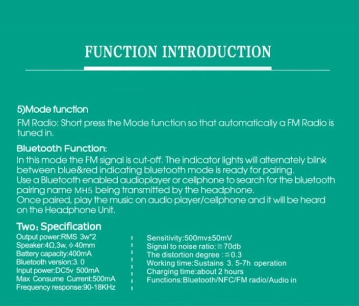 SODO MH3 Wireless Bluetooth Headphone with Speaker Carousel 7