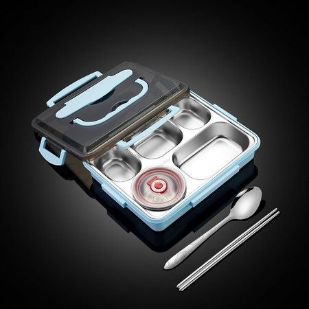 304 Stainless Steel Canteen Microwave Food Insulation Compartments Lunch Box Carousel 2