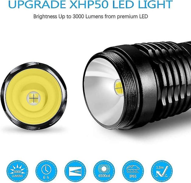 Ultra Powerful 3000 Lumens USB Rechargeable LED Flashlight - Cree XHP50 Flashlig Carousel 2