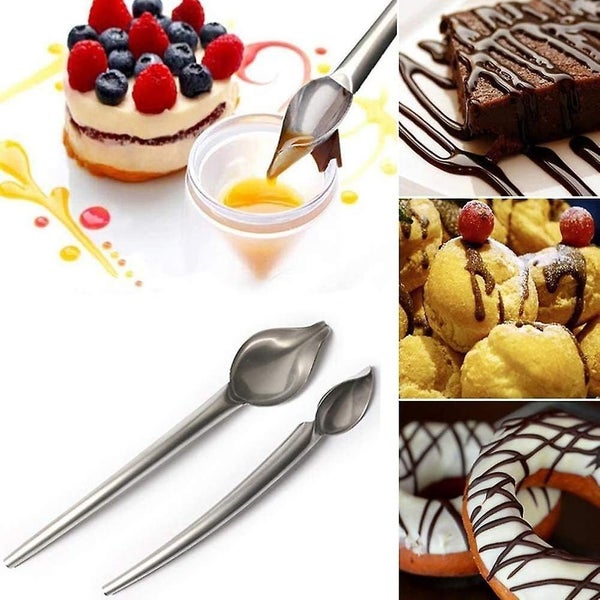 Stainless Steel Decorating Spoons Set For Diy Cake Chocolate Pastry, 2 Set Penci Carousel 5