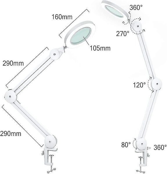 Ring LED beauty tattoo repair magnifying glass lamp usb creative folding long ar Carousel 2