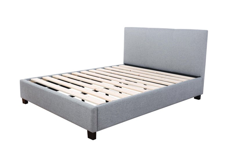 Sleepcenter Plain Headboard Bed Frame - Queen - Grey Carousel 1