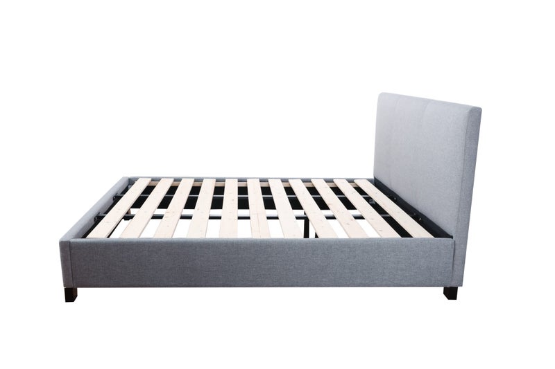 Sleepcenter Plain Headboard Bed Frame - Queen - Grey Carousel 2