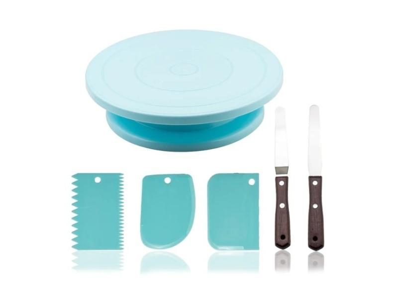 Plastic Cake Turntable Kitchen Baking Tools Set DIY Mold Rotating Stable Carousel 1