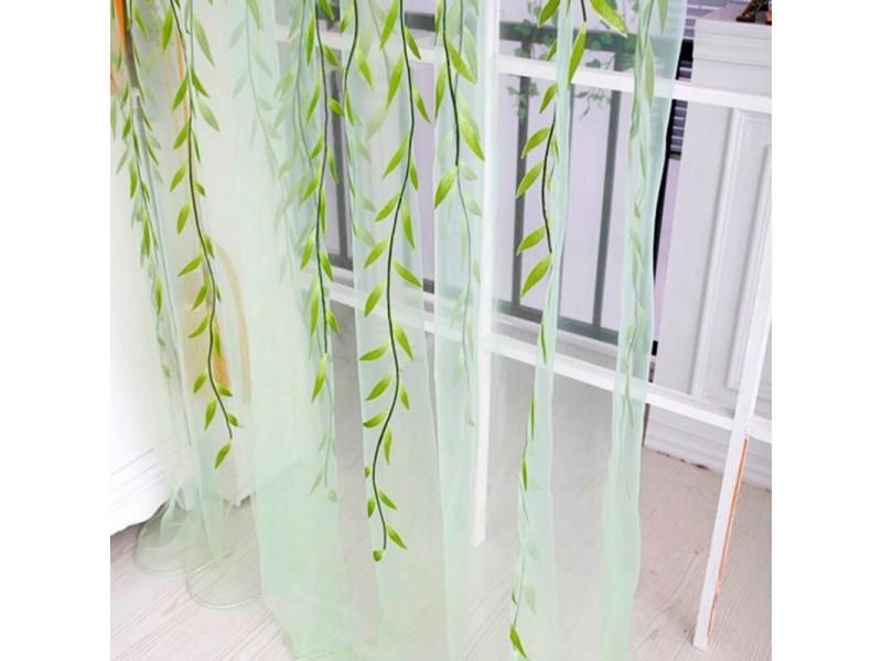 Willow Leaf Tulles 3d Window Sheer Curtains For Living Room Cortinas Curtains Carousel 1