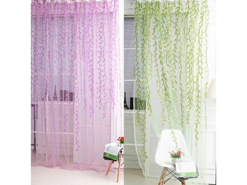 Willow Leaf Tulles 3d Window Sheer Curtains For Living Room Cortinas Curtains Carousel 2