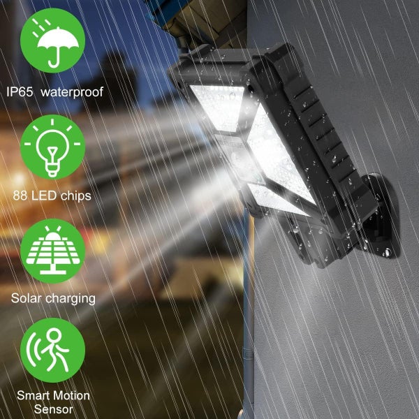 88 LED Super Bright Solar Lights Wireless Motion Sensor Light IP65 Waterproof Carousel 2