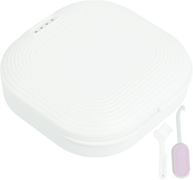 Denture Case Portable Denture Retainer Box Reusable Denture Holder Box with V Carousel 1