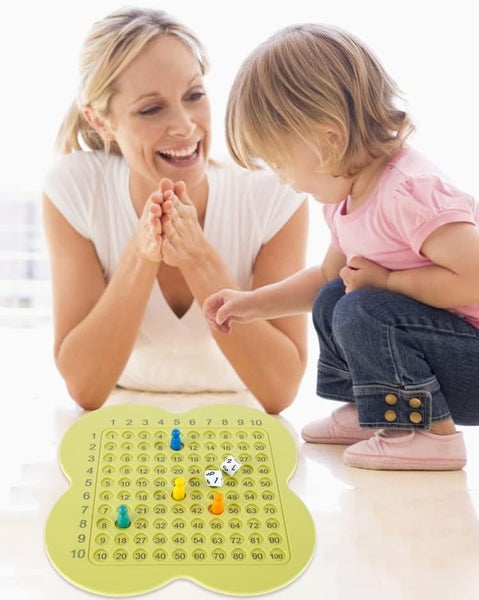 Wooden Math Multiplication Board Montessori Children Counting Toy with 100 Ca Carousel 2