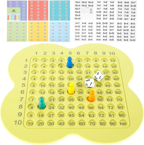 Wooden Math Multiplication Board Montessori Children Counting Toy with 100 Ca Carousel 9
