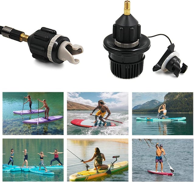 2Pcs Air Pump Air Valve Adapter Inflatable Boat Air Pump Converter Universal Carousel 2