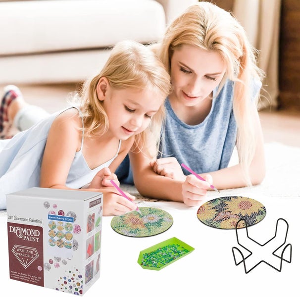 8 Pcs Diamond Paint Cup Mat with Holder Sunflower Gnome Diamond Drawing Cup K Carousel 2