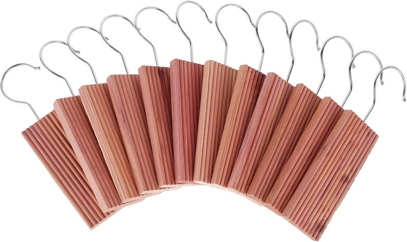 12 Pcs Cedar Blocks with 12 Hook Hanger Red Cedar Hang Ups for Clothes Storag Carousel 9