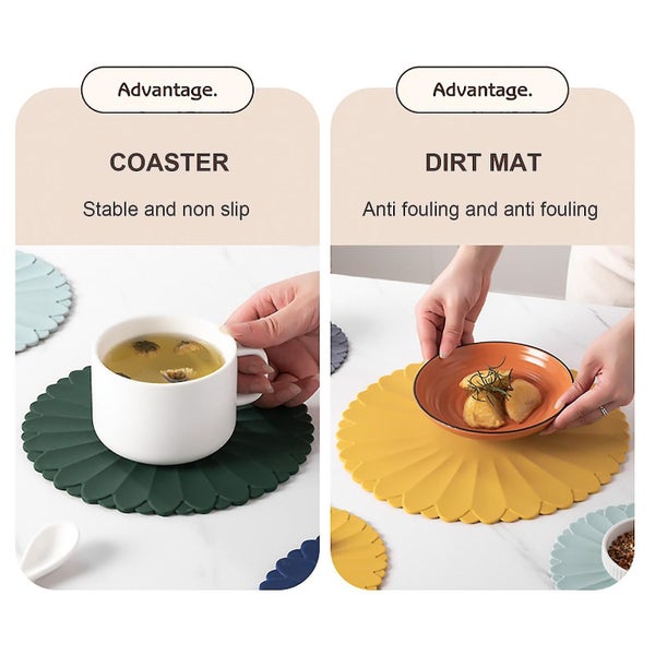Silicone Heat Insulation Meal Mat Lightweight Portable Mat For Home Office Table Carousel 2