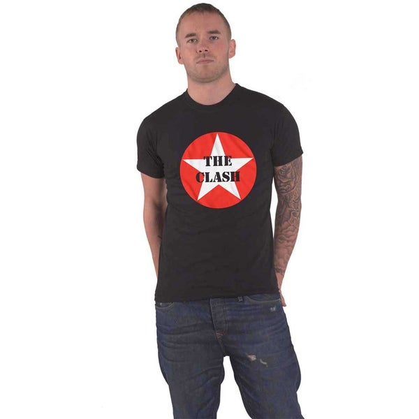 The Clash T Shirt Star Badge Logo new Official Mens Black Carousel 1