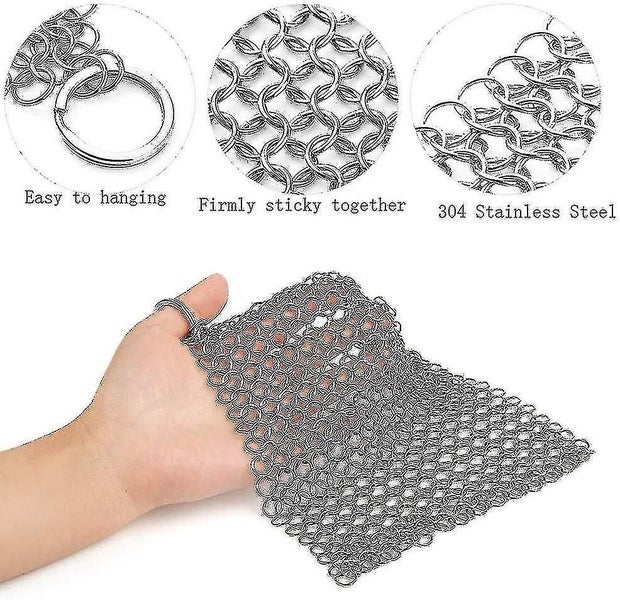 Cast Iron Cleaner Scrubber Scrubber Stainless Steel Chain Skillet Clea Carousel 2