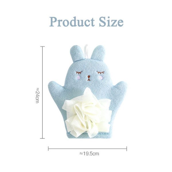 Cartoon Exfoliating Glove Bath Massage Glove- Blue Carousel 2