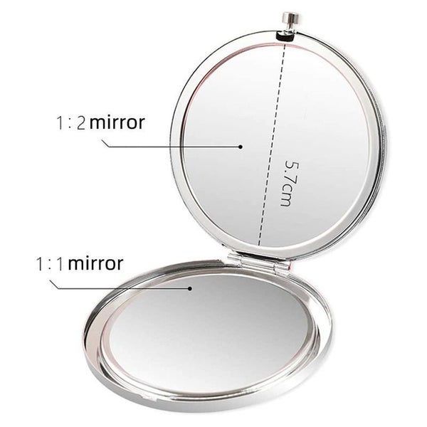 2-Pack Rhinestone Makeup Mirror Folding Double-Sided Mirrors -Pink/ SkyBlue Carousel 2