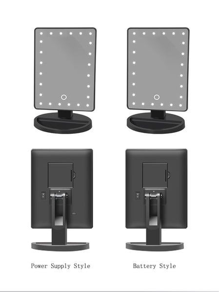 LED Lights Makeup Mirror with Cosmetic Organizer TD06 - Pink Carousel 6