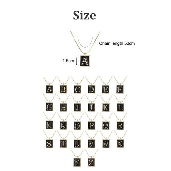 English Letters Oil Drop Pendant Necklace As Gift For Men Women -D Carousel 2