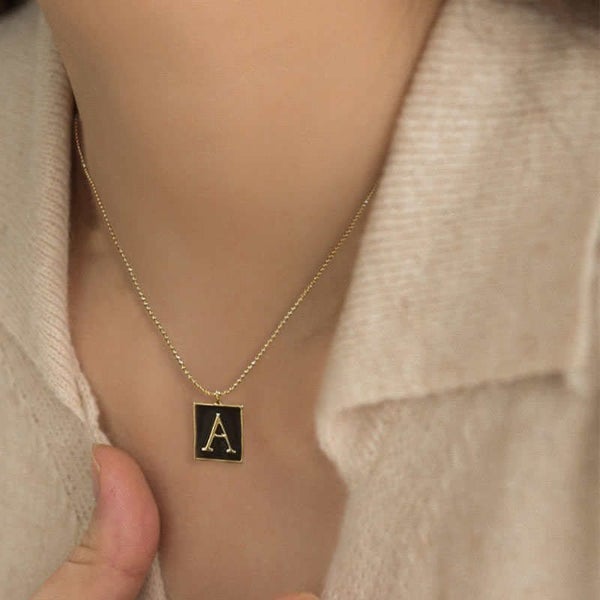 English Letters Oil Drop Pendant Necklace As Gift For Men Women -D Carousel 7