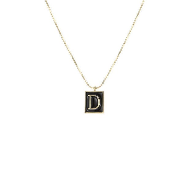 English Letters Oil Drop Pendant Necklace As Gift For Men Women -D Carousel 1