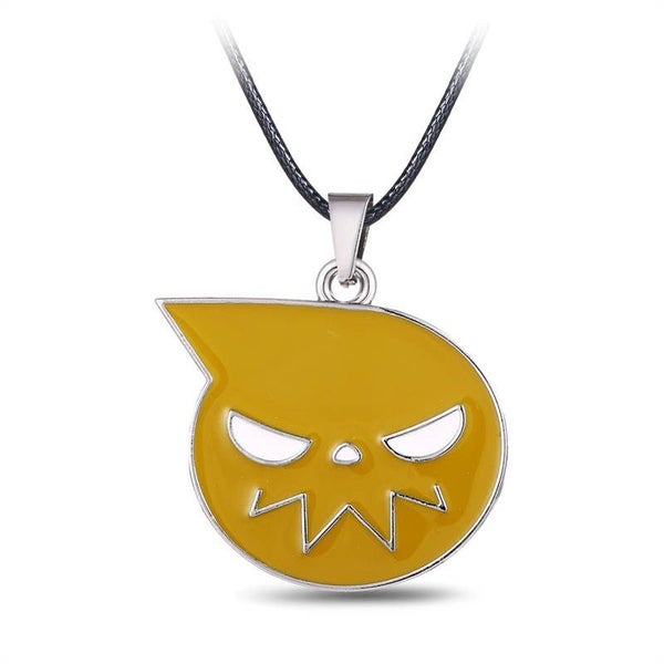 Leather Chain Ghost Pendant Necklace -Yellow Carousel 1
