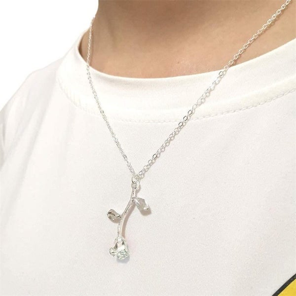 Womens Personalized Rose Pendant Necklace -Silver Carousel 4