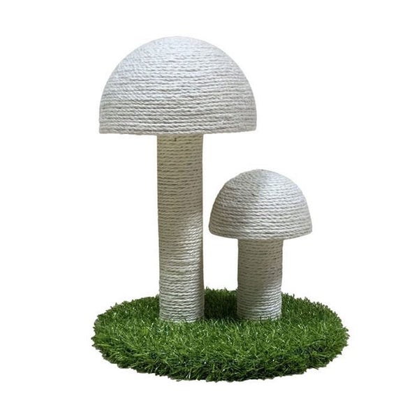 Cat Scratching Post Mushroom Natural Durable Sisal Board Scratcher -White Carousel 1