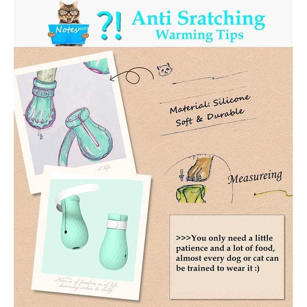 4 PCS Anti-Scratch Cat Foot Shoes Silicone Pet Claws Cover for Home Bathing Carousel 8