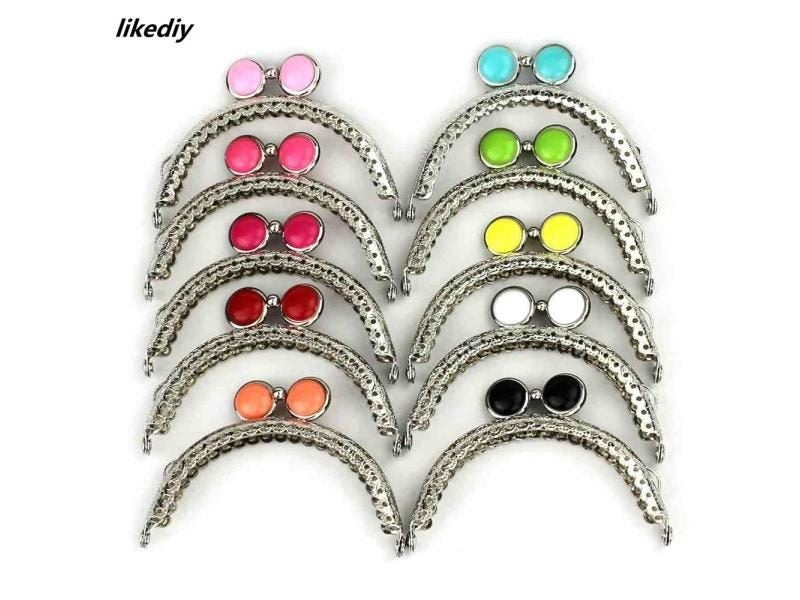 10 Pcs/Lot 8.5 CM Semicircle Silver Tone Lace Flat Bead Metal Purse Frame Kiss Carousel 1