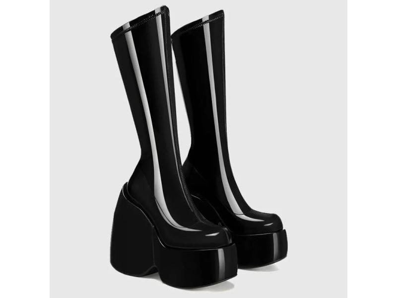 DORATASIA Platform Women Ankle Short Boots Wedges Shoes For Woman Goth Design Carousel 1