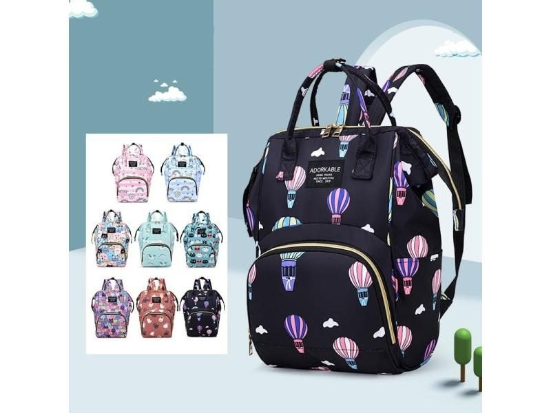 Diaper Bag Backpack Maternity Bag For Baby Fashion Large Capacity Printed Mommy Carousel 1