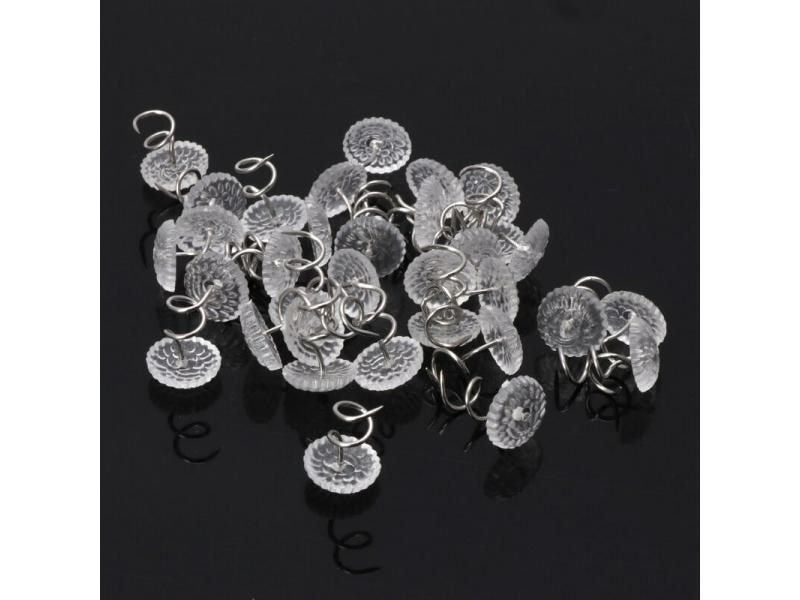 50PCS Clear Heads Twist Pins Fixed Fastener For Upholstery Blankets Sofa Sets Carousel 5