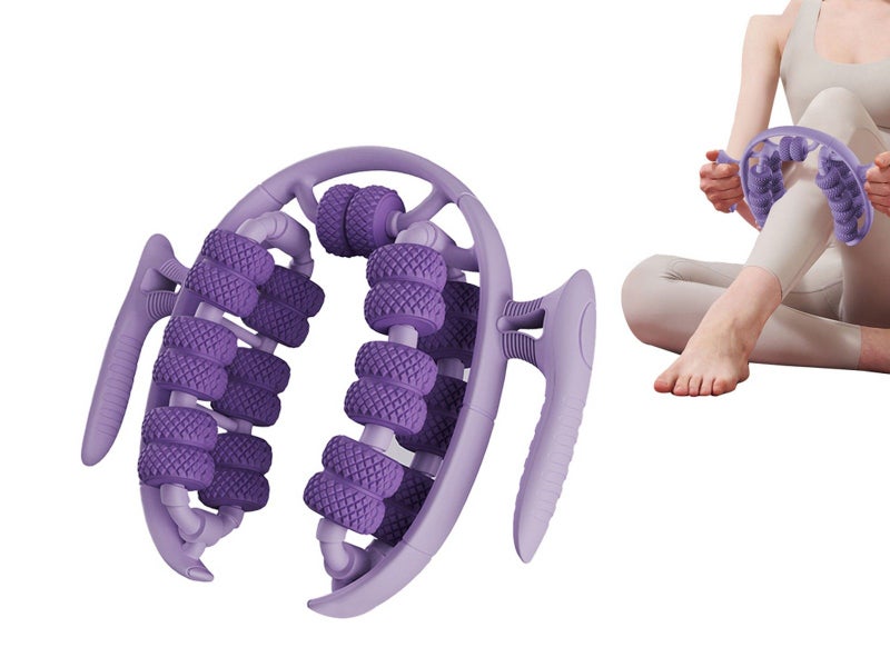 Purple 26 Wheels Annular Leg Clamp Massager Leg Massage Device Muscle Relaxer Carousel 1