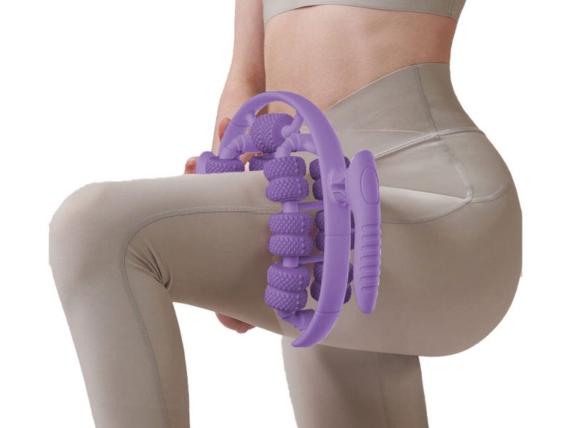 Purple 26 Wheels Annular Leg Clamp Massager Leg Massage Device Muscle Relaxer Carousel 4
