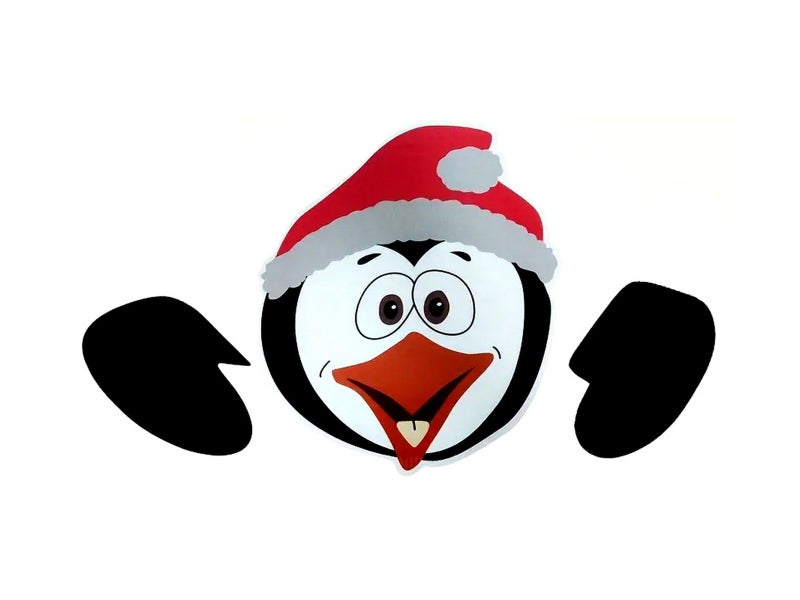 Christmas Fence Peeker Decoration Christmas Theme DIY Outdoor Garden Signs Carousel 2