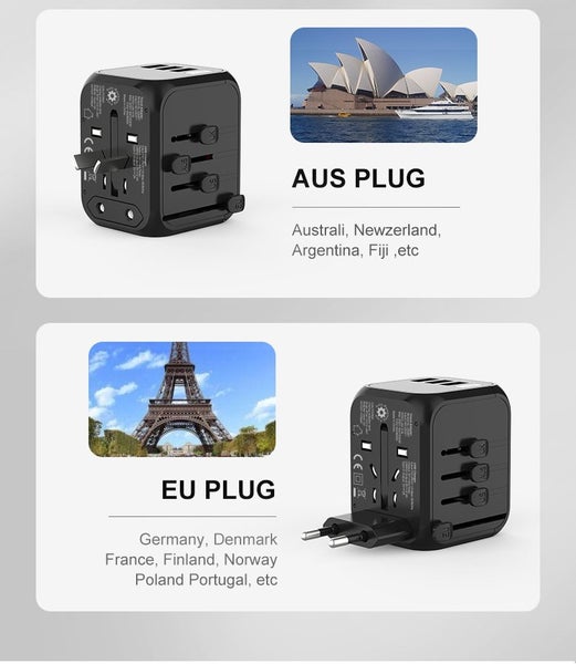 Universal Travel Adapter Worldwide All in One International Wall Charger AC Plug Carousel 2