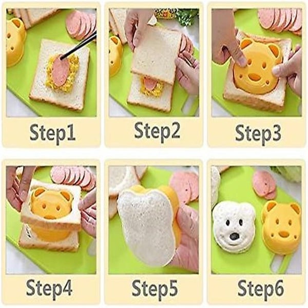 Bear Shape Sandwich Mold Cutter bread Sandwich Shapers Maker For Kids Carousel 3