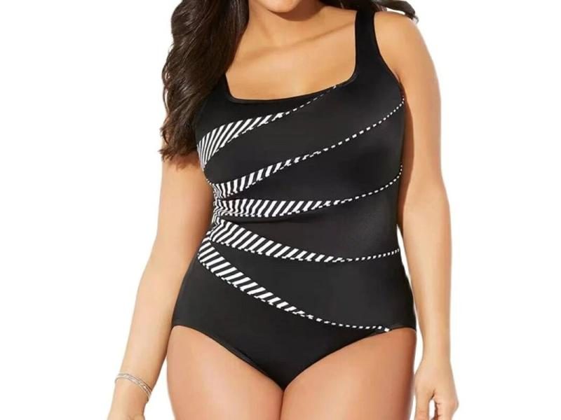 Sexy Print One-Piece Plus Size Swimwear For Pool Beach Carousel 1