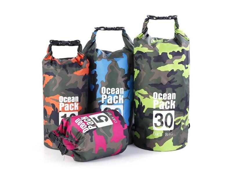 PVC Waterproof Dry Bags 2L 30L Camo For Outdoor Beach Rafting Carousel 2