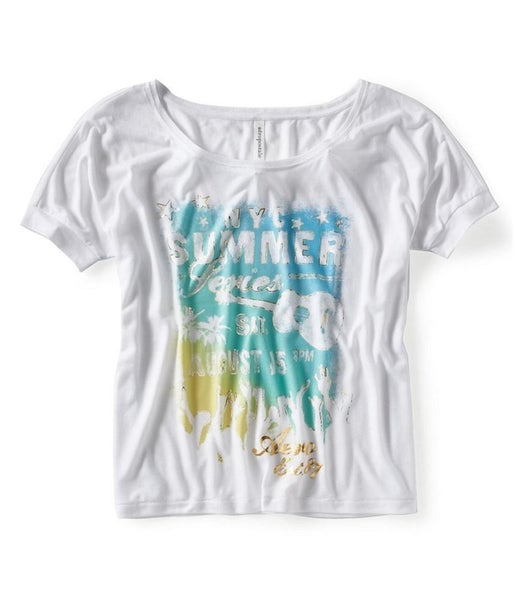 Aeropostale Womens Summerfest Dolman Graphic T-Shirt Carousel 1