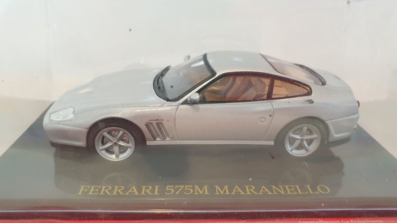 FERRARI 575M MARANELLO SILVER 1:43 SCALE MODEL FERRARI COLLECTION 1 ONLY MIP Carousel 1
