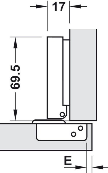 Cabinet Hinge Full Overlay 110deg NON-Soft close Hafele Quick Fit Carousel 2